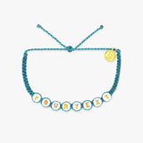White Alphabet Bead Bracelet