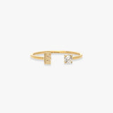 Initial Stone Open Ring