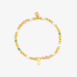 Initial Pearl & Seed Bead Stretch Bracelet