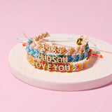 Watermelon Woven Chevron Bracelet