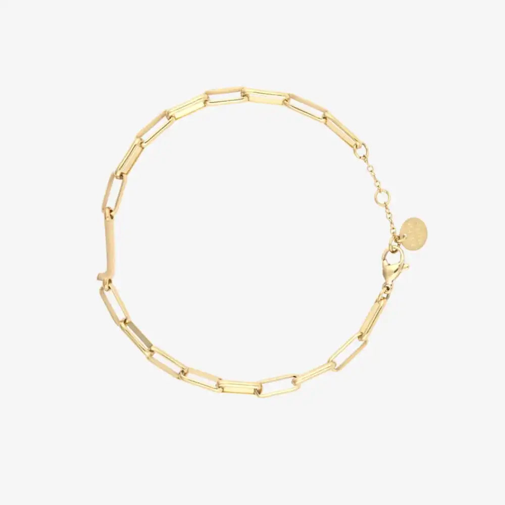 Initial Paperclip Chain Bracelet