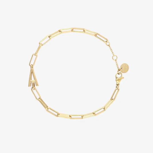 Initial Paperclip Chain Bracelet