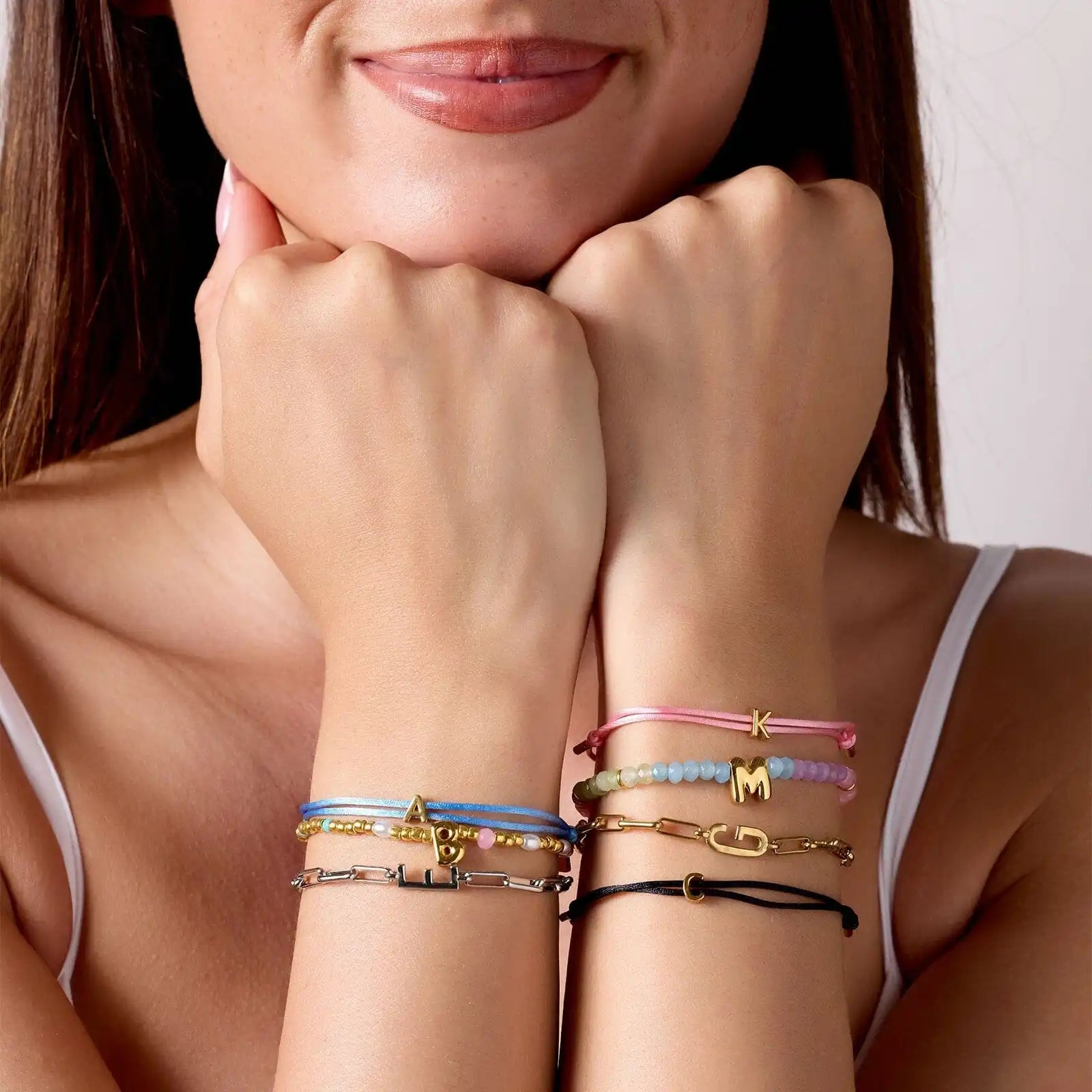 Initial Paperclip Chain Bracelet