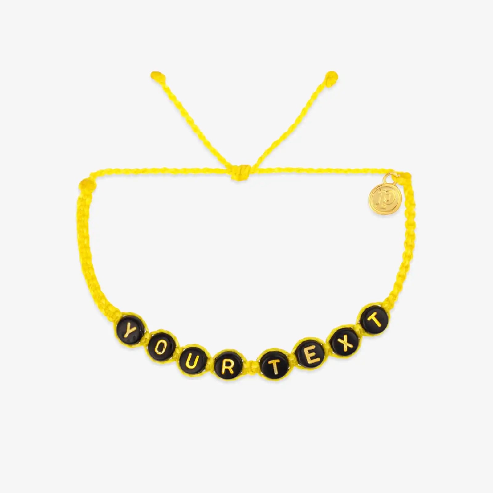 Black Alphabet Bead Bracelet
