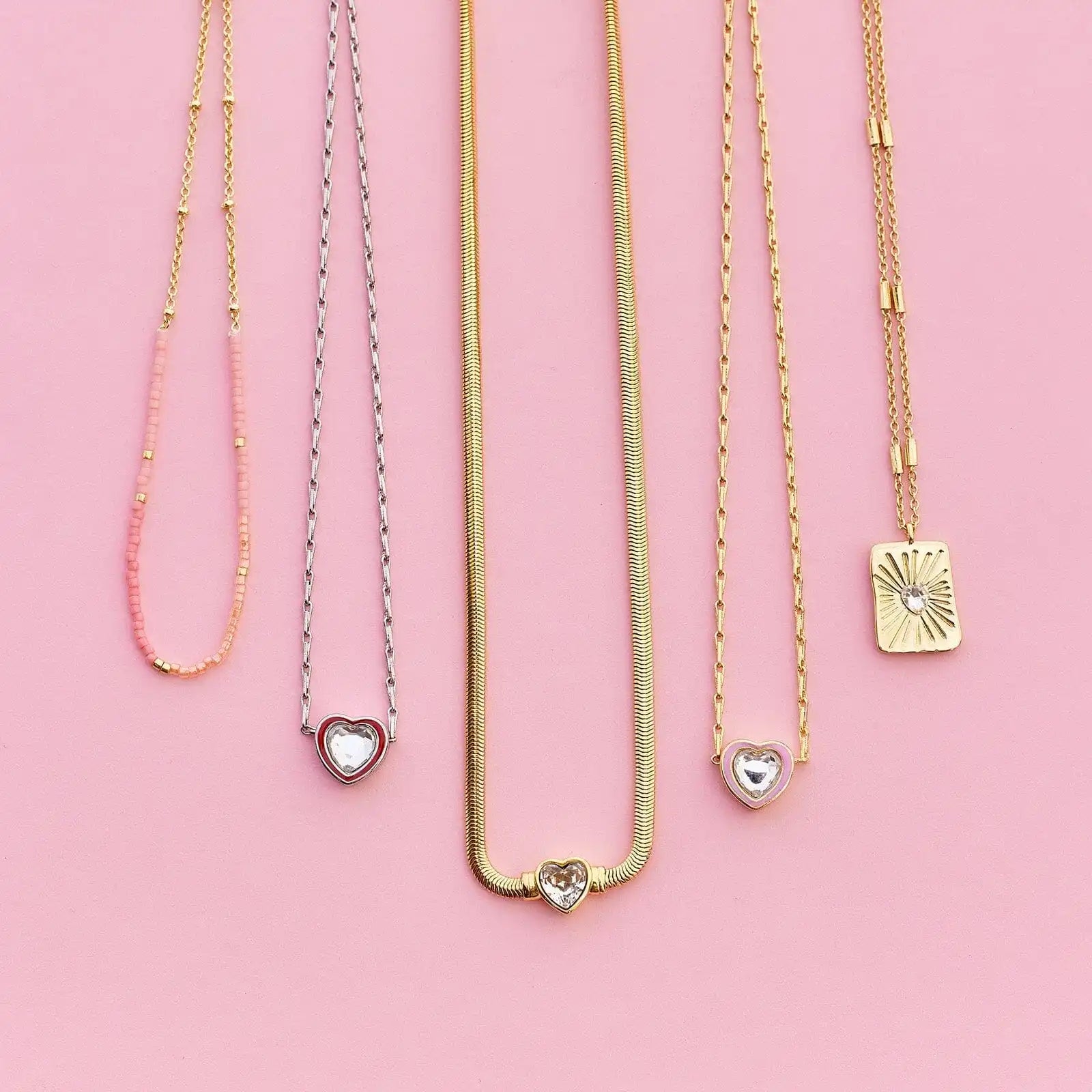 Rhinestone Heart Choker
