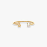Initial Stone Open Ring
