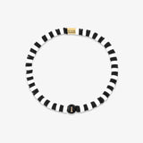 Black and White Alphabet Stretch Bracelet