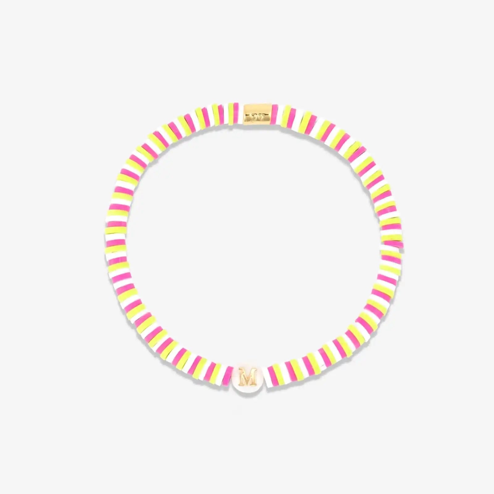 Raspberry Alphabet Stretch Bracelet