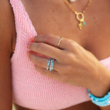 Faceted Gold Bead Stretch Ring