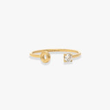 Initial Stone Open Ring