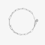 Silver Initial Paperclip Chain Bracelet