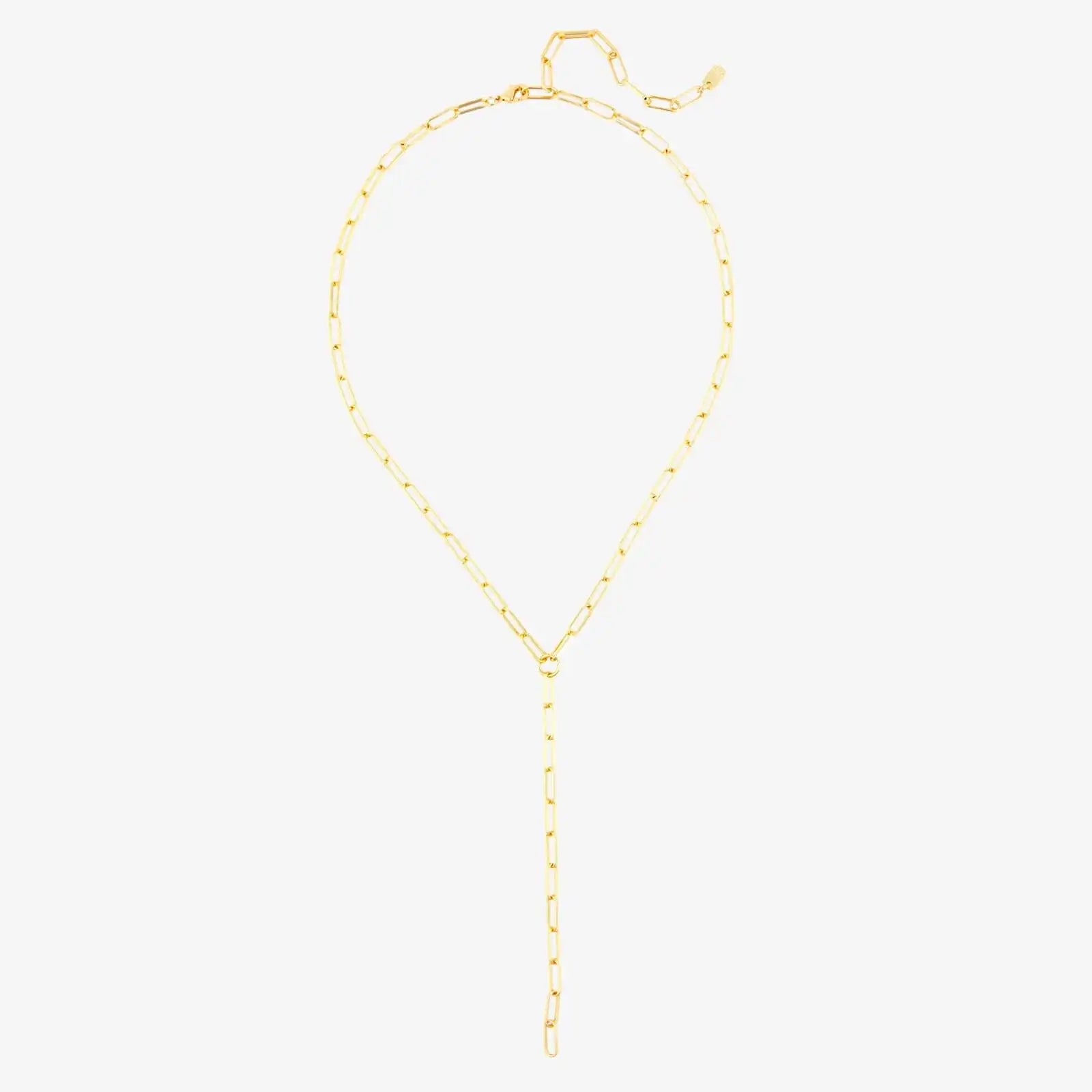 Paperclip Chain Lariat Necklace